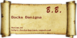 Bocke Benigna névjegykártya
